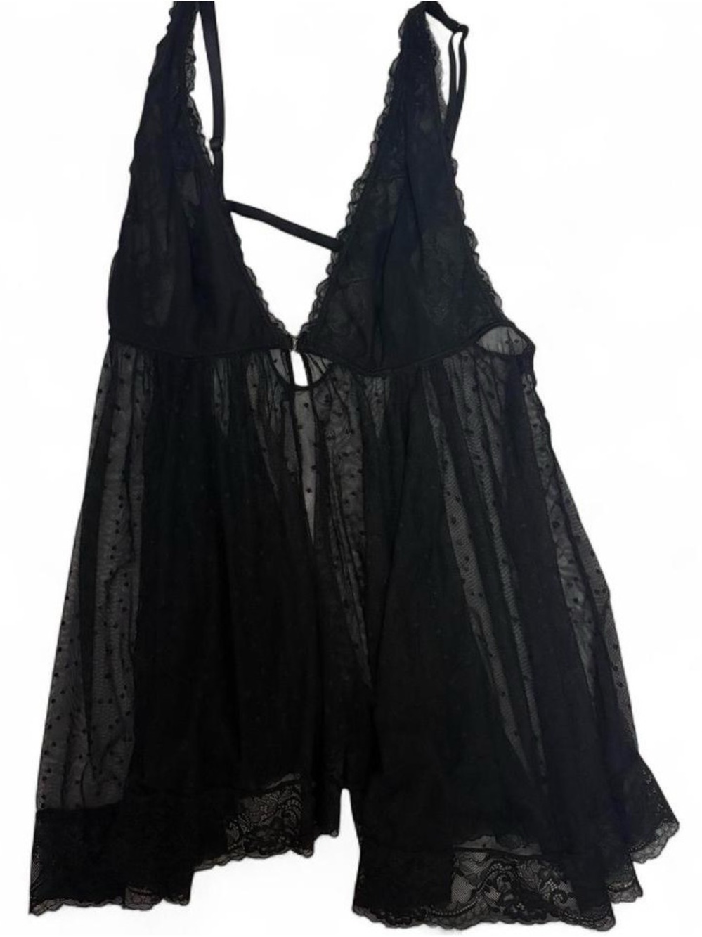 La Vie En Rose Black Lace & Mesh Chemise